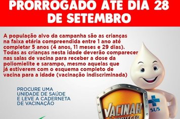 Campanha de vacinação contra poliomielite e sarampo foi prorrogada