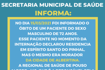 Informativo Secretaria Municipal de Saúde