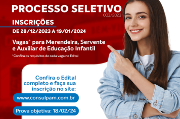 Prefeitura de Espírito Santo do Pinhal abre Processo Seletivo com vagas para Merendeira, Servente e Auxiliar de Educação Infantil
