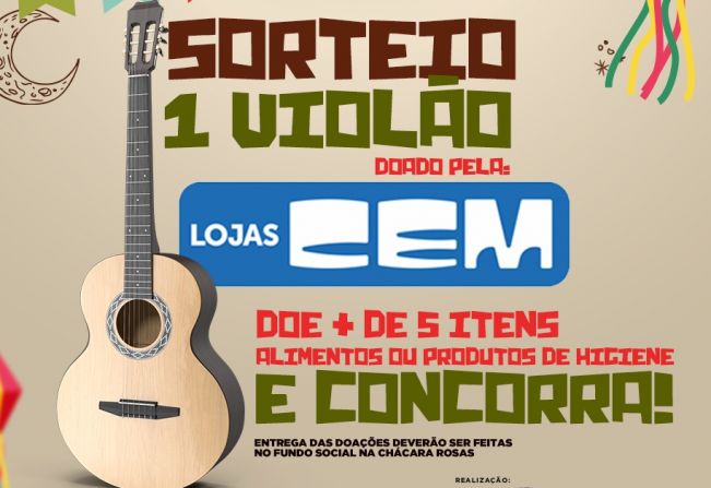 Fundo Social de Espírito Santo do Pinhal realizará sorteio de violão entre pessoa que fizer doações