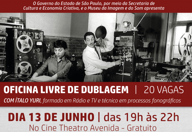 Oficina de dublagem acontece no Cine Theatro Avenida