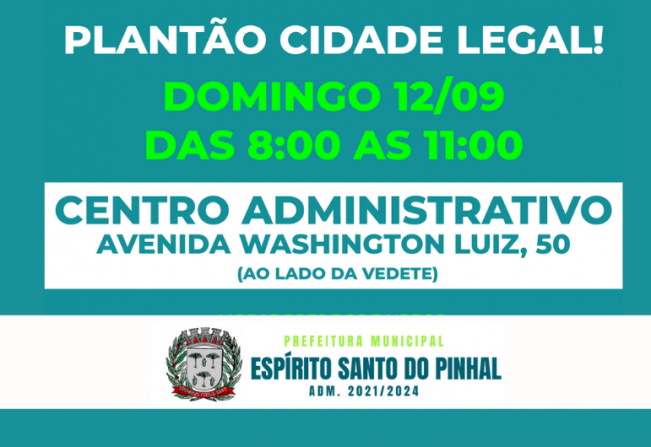 Plantão Cidade Legal!