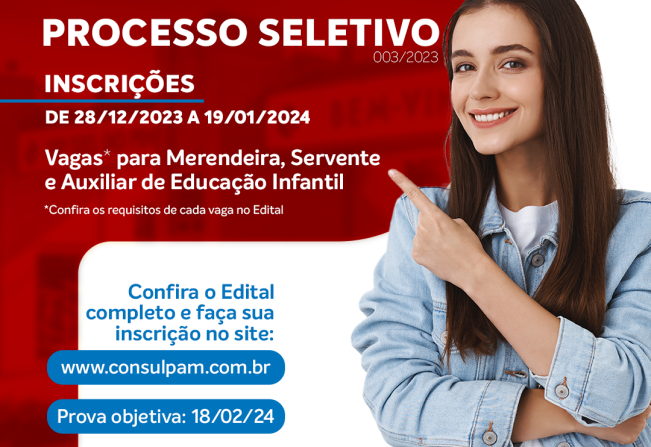 Prefeitura de Espírito Santo do Pinhal abre Processo Seletivo com vagas para Merendeira, Servente e Auxiliar de Educação Infantil