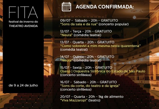 1ª FITA AGENDA CONFIRMADA E INGRESSOS DISPONÍVEIS PELO SITE