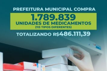 SAÚDE É NOSSA PRIORIDADE, POR ISSO COMPRAMOS 1.798.839 UNIDADES DE MEDICAMENTOS UTILIZANDO RECURSOS PRÓPRIOS