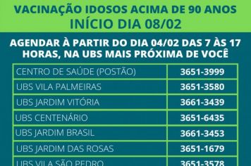 Vacinação Idosos acima de 90 anos