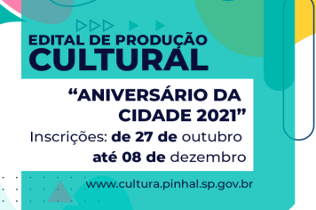 Edital Cultural aniversário da cidade.