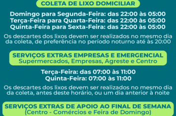 Neste Domingo, 17, teve início a Coleta de Lixo Domiciliar Noturna em nossa cidade!