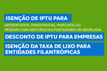 ISENÇÕES DE IPTU
