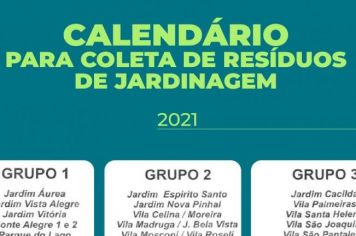 Calendário de coleta de resíduos de jardinagem.