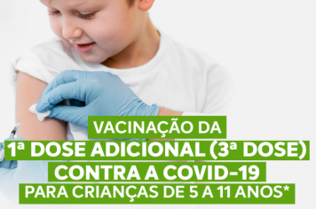 VACINAÇÃO DA 1ª DOSE ADICIONAL PARA CRIANÇAS DE 5 A 11 ANOS