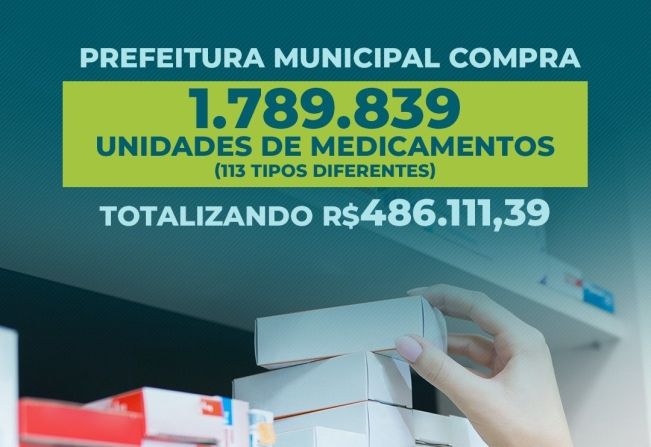 SAÚDE É NOSSA PRIORIDADE, POR ISSO COMPRAMOS 1.798.839 UNIDADES DE MEDICAMENTOS UTILIZANDO RECURSOS PRÓPRIOS