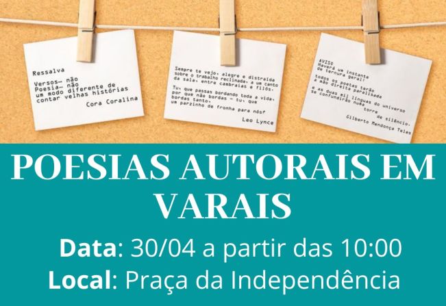 EXPOSIÇÃO DE POESIAS AUTORAIS EM VARAIS