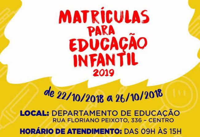 Matrículas para a Educação Infantil 