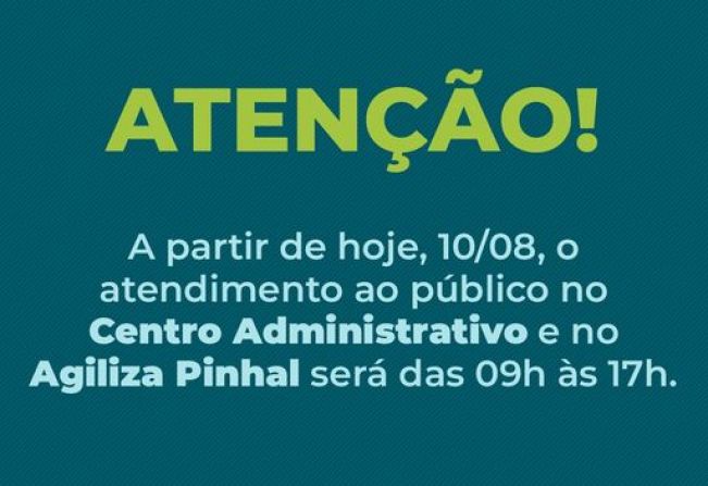 NOVOS HORÁRIOS DE ATENDIMENTOS AO PÚBLICO